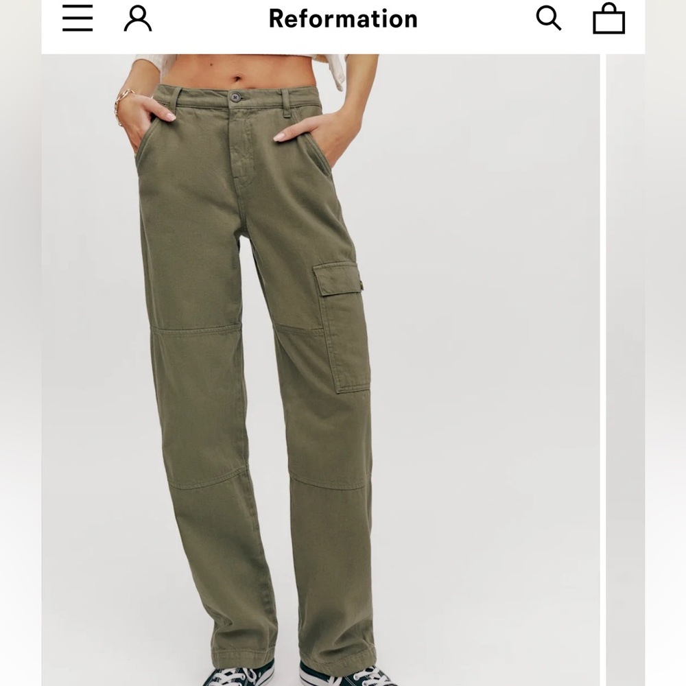 Reformation Olive Green Cargo Pants